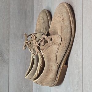 Men's Suede Wingtip Derby - Beige/Tan